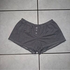 Striped Dark Blue and White Shorts